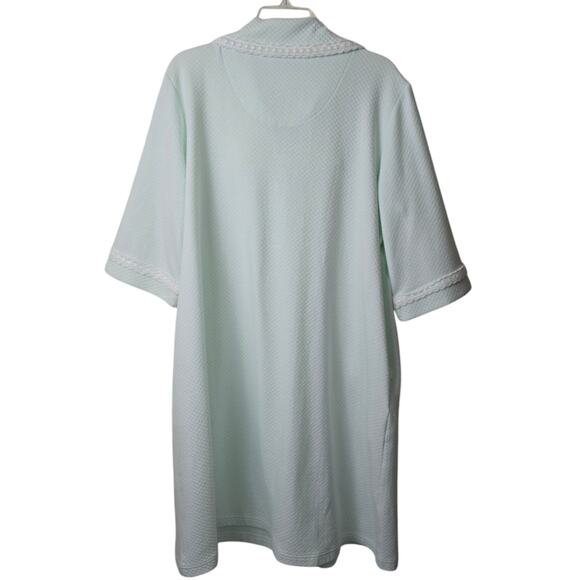 Cabernet Women's Mint Green Granny core Snap Robe Cottagecore Housecoat  L - Picture 2 of 13